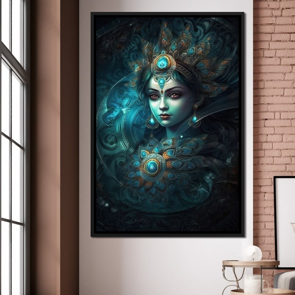 Hindu Goddess 1 HinduOmDesigns Black Floating Frame / 20" x 30" Posters, Prints, & Visual Artwork hindu canvas wall art QB84ENXY