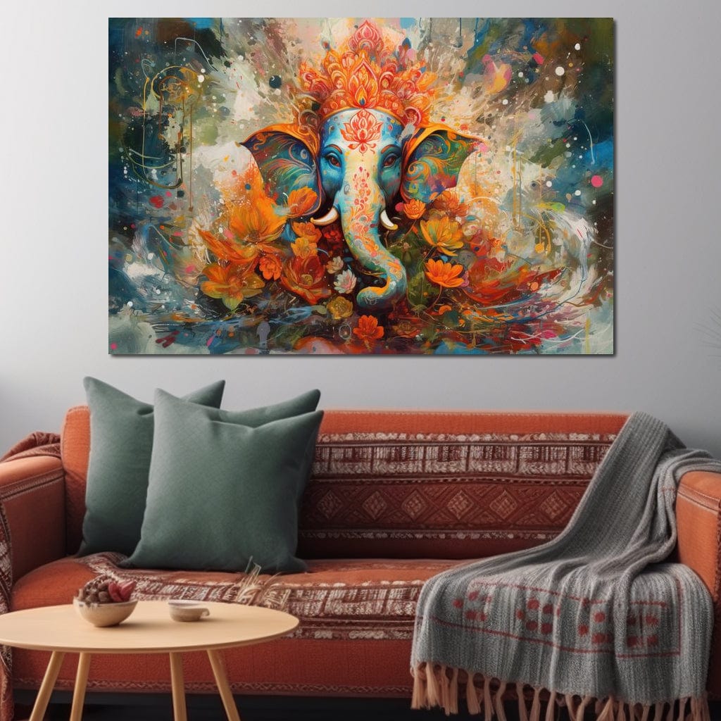 Ganesha's Grace HinduOmDesigns Gallery Wrap / 30" x 20" Posters, Prints, & Visual Artwork hindu canvas wall art 3XJQAXLJ