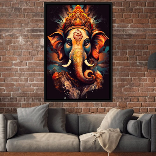 Ganesha's Blessing HinduOmDesigns Black Floating Frame / 20" x 30" Posters, Prints, & Visual Artwork hindu canvas wall art YZU6WK6B