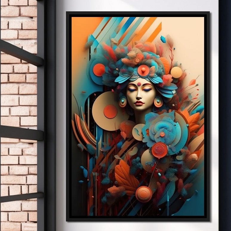 Hindu Goddess 7 HinduOmDesigns Black Floating Frame / 20" x 30" Posters, Prints, & Visual Artwork hindu canvas wall art MEXFEPKO