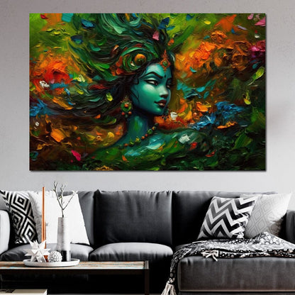 Krishna's Art HinduOmDesigns Gallery Wrap / 30" x 20" Posters, Prints, & Visual Artwork hindu canvas wall art 52472GON