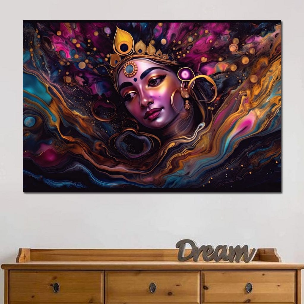 Divine Krishna HinduOmDesigns Gallery Wrap / 30" x 20" Posters, Prints, & Visual Artwork hindu canvas wall art CHSIR41D