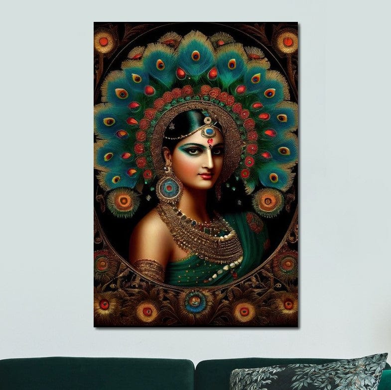 Radha's Portrait HinduOmDesigns Gallery Wrap / 20" x 30" Posters, Prints, & Visual Artwork hindu canvas wall art CZ8PZ6O4