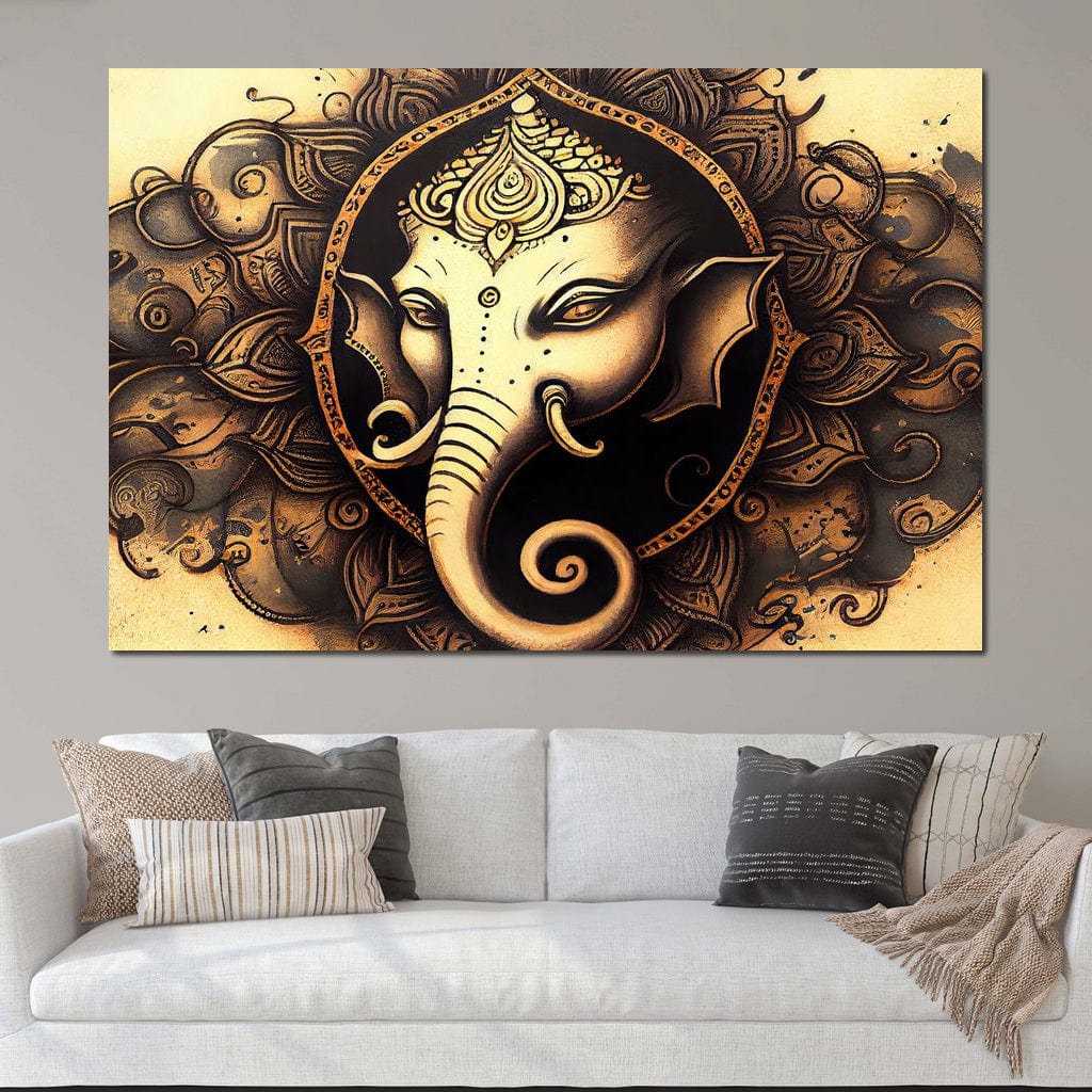 Blessing Lord Ganesh HinduOmDesigns Gallery Wrap / 30" x 20" Posters, Prints, & Visual Artwork hindu canvas wall art BZFV44NY