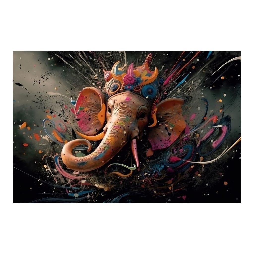 Ganesh Splash HinduOmDesigns Poster / 30" x 20" Posters, Prints, & Visual Artwork hindu canvas wall art K9DSAIZ1