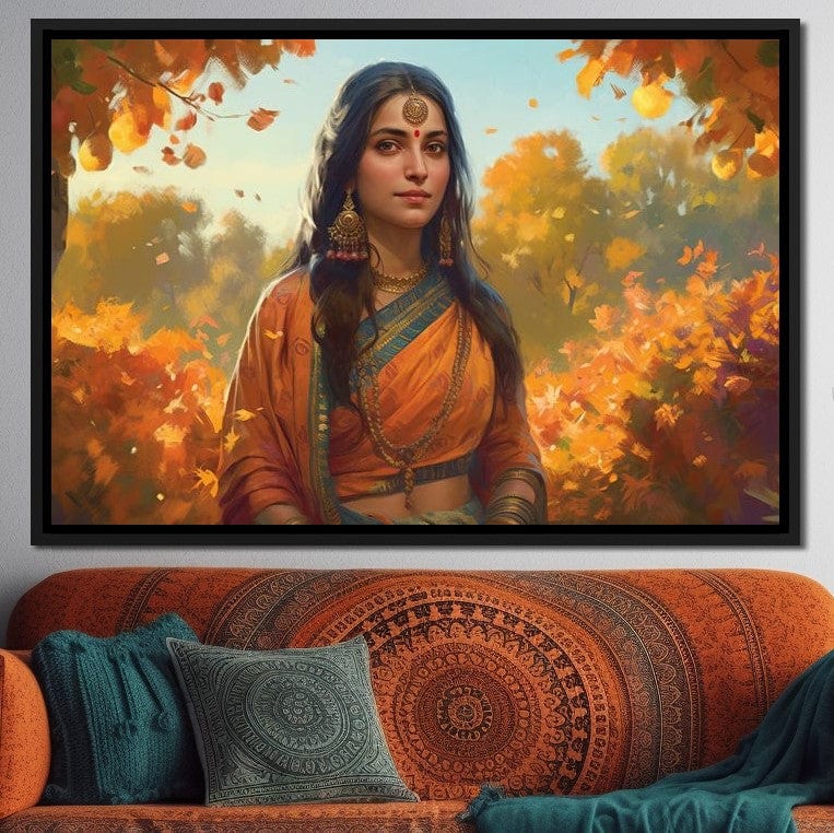 Sita HinduOmDesigns Black Floating Frame / 30" x 20" Posters, Prints, & Visual Artwork hindu canvas wall art F8AIYFUL