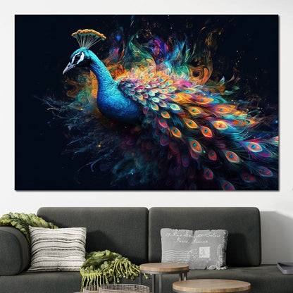 Enchanting Peacock HinduOmDesigns Gallery Wrap / 30" x 20" Posters, Prints, & Visual Artwork hindu canvas wall art 34RS3UR1