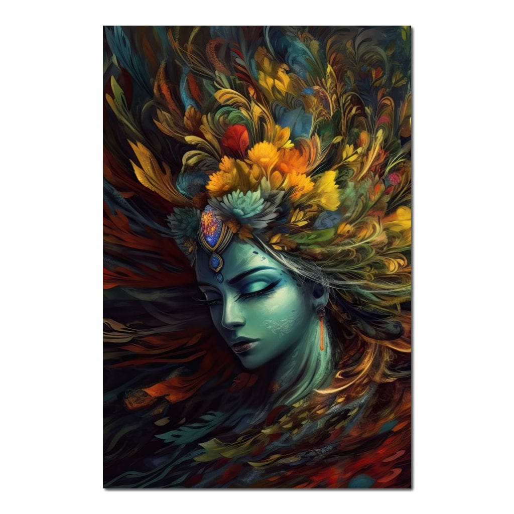 Krishna's Radiance HinduOmDesigns Poster / 20" x 30" Posters, Prints, & Visual Artwork hindu canvas wall art 7EJA2WXL