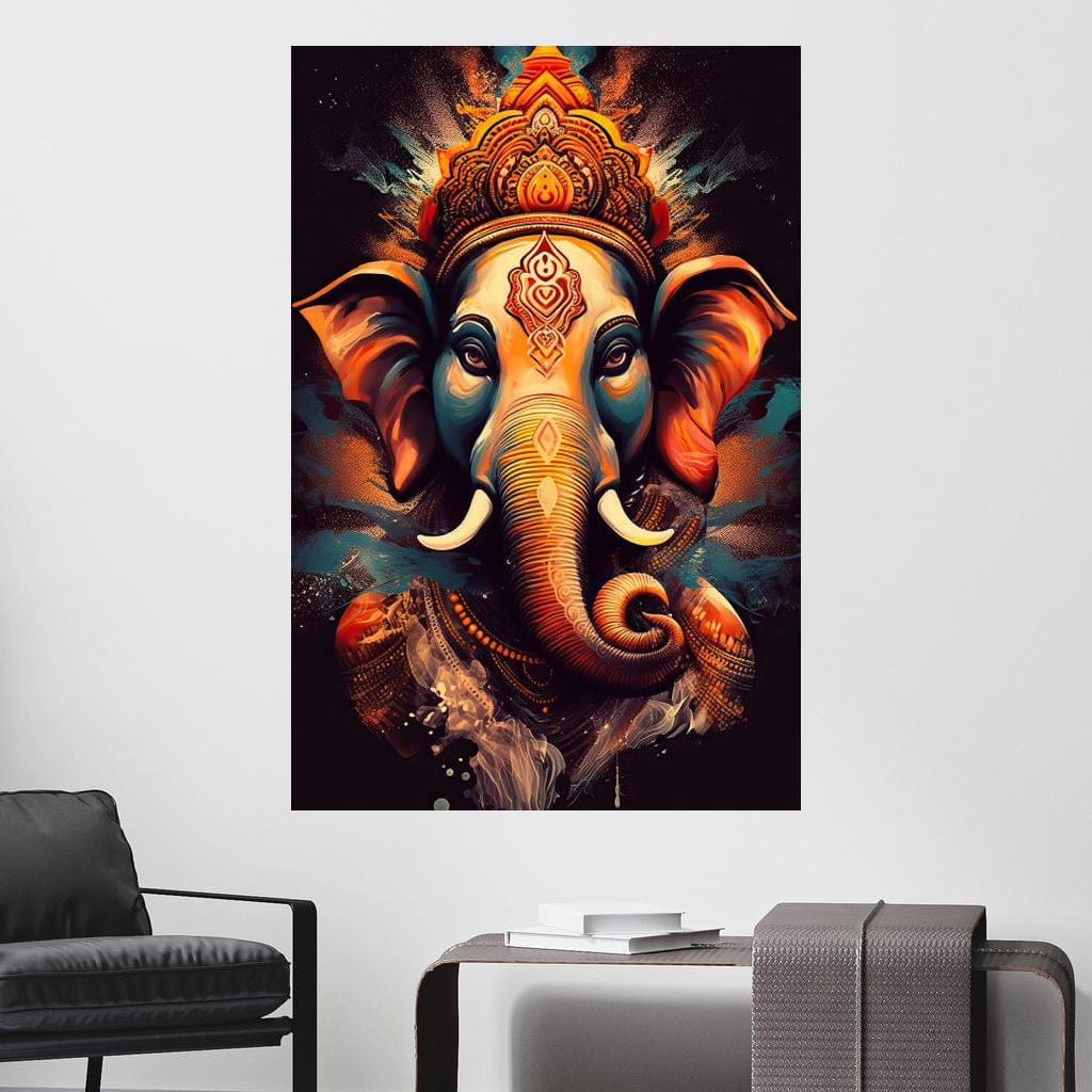 Ganesha's Blessing HinduOmDesigns Gallery Wrap / 20" x 30" Posters, Prints, & Visual Artwork hindu canvas wall art VHRQA538