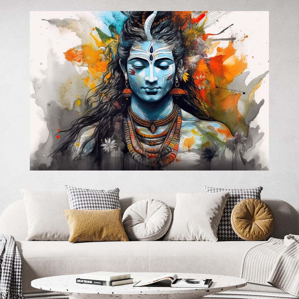 Serene Shiva HinduOmDesigns Gallery Wrap / 30" x 20" Posters, Prints, & Visual Artwork hindu canvas wall art OG3FMVQ0