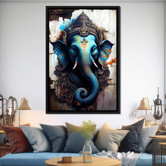 Ganesha's Wisdom HinduOmDesigns Black Floating Frame / 20" x 30" Posters, Prints, & Visual Artwork hindu canvas wall art 3LQI9XNS