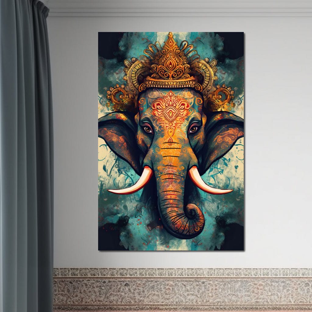 Master Ganesha HinduOmDesigns Gallery Wrap / 20" x 30" Posters, Prints, & Visual Artwork hindu canvas wall art TFRTAVZN