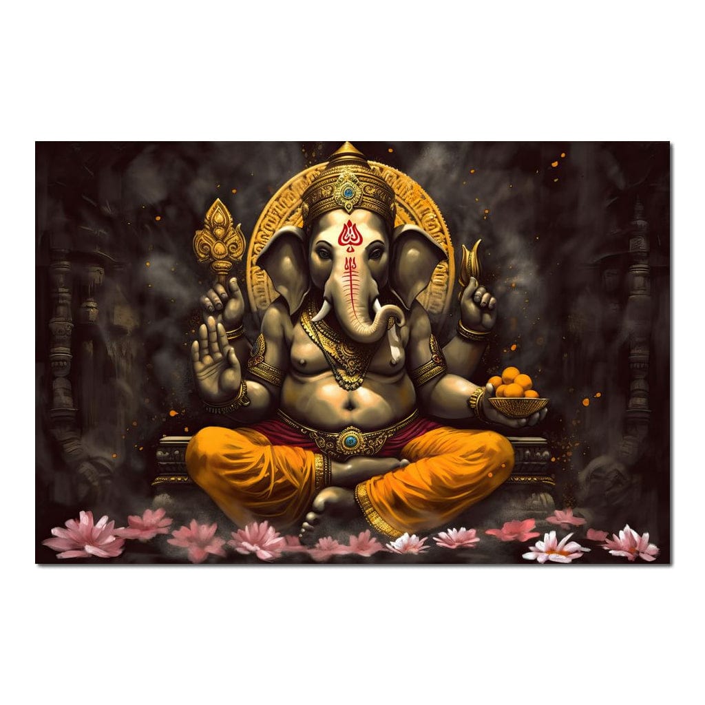 Prosperous Lord Ganesha HinduOmDesigns Poster / 30" x 20" Posters, Prints, & Visual Artwork hindu canvas wall art D77QK82L
