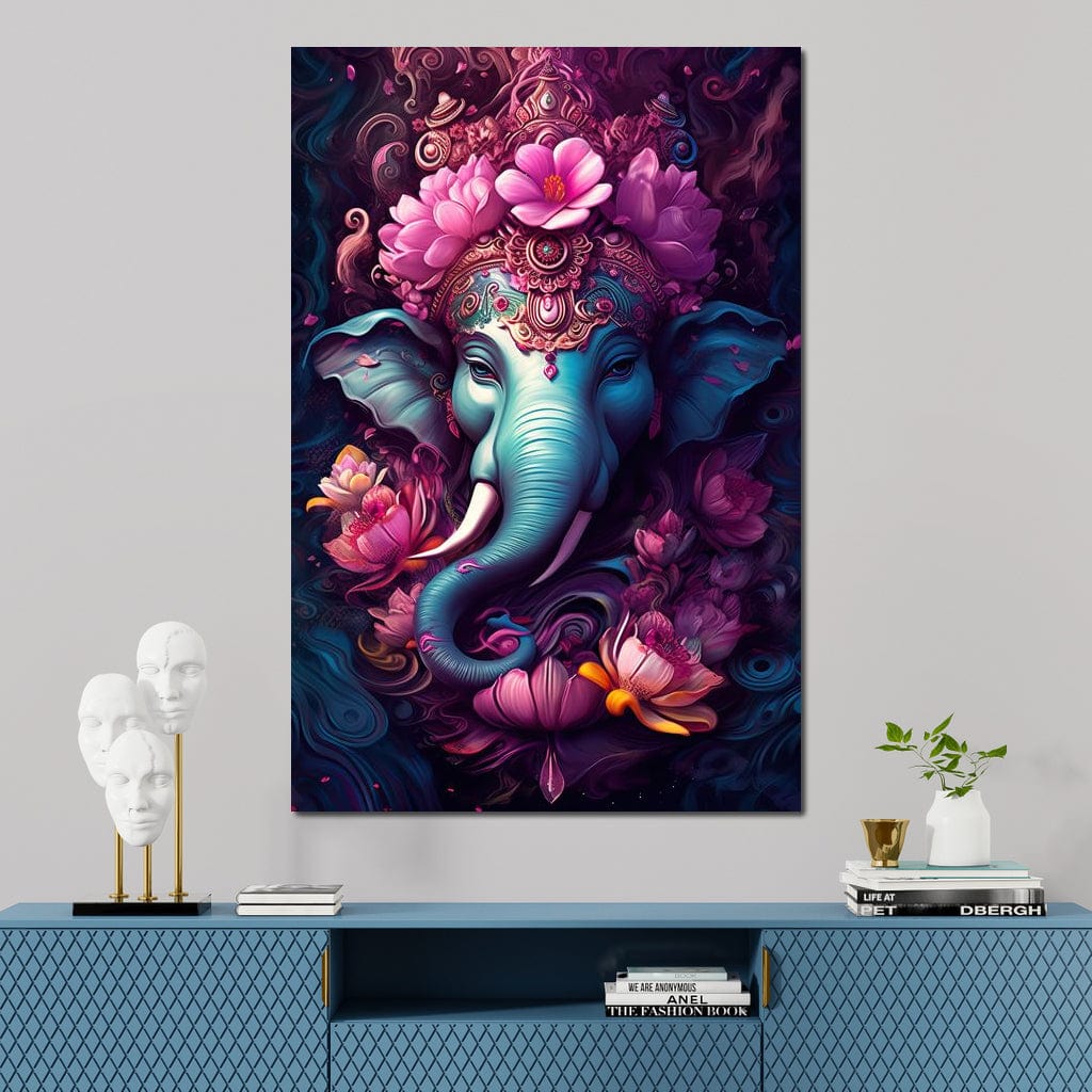 Floral Ganesha HinduOmDesigns Gallery Wrap / 20" x 30" Posters, Prints, & Visual Artwork hindu canvas wall art JUXDXT7Y