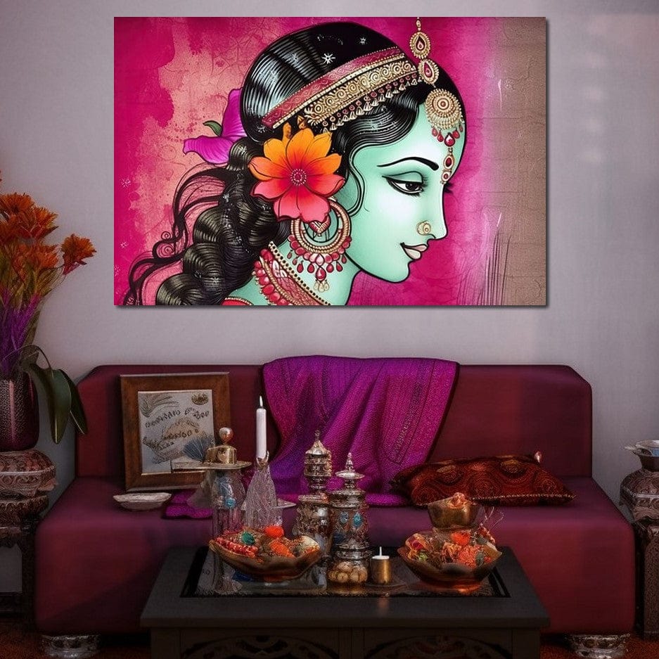 Radha's Grace HinduOmDesigns Gallery Wrap / 30" x 20" Posters, Prints, & Visual Artwork hindu canvas wall art NREASAL0