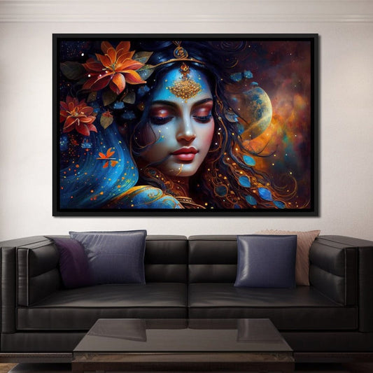 Radha's Aura HinduOmDesigns Black Floating Frame / 30" x 20" Posters, Prints, & Visual Artwork hindu canvas wall art 2X4IQZJU