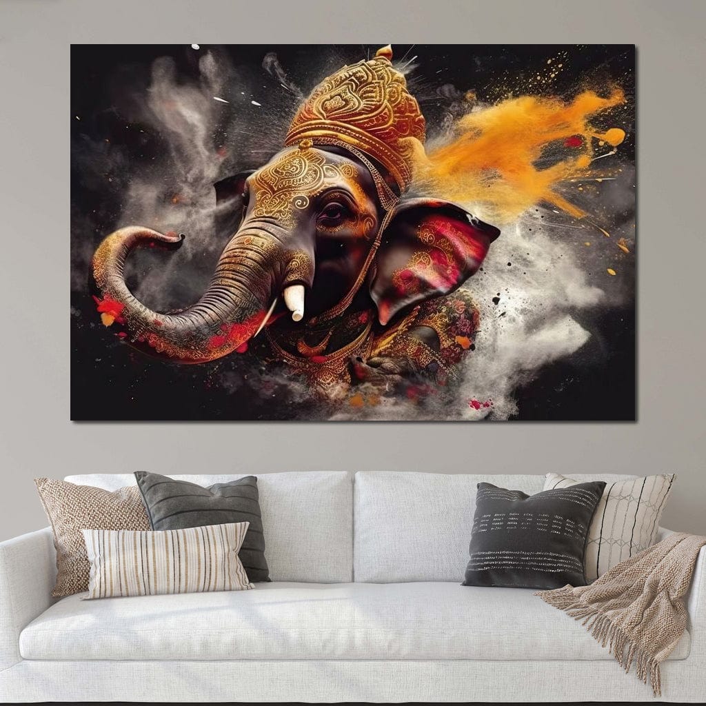 Lord of Intelligence HinduOmDesigns Gallery Wrap / 30" x 20" Posters, Prints, & Visual Artwork hindu canvas wall art BW249MCG