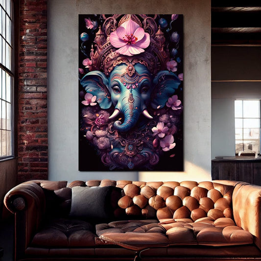 Floralicious Ganesha HinduOmDesigns Gallery Wrap / 20" x 30" Posters, Prints, & Visual Artwork hindu canvas wall art Z5M9MPZ8