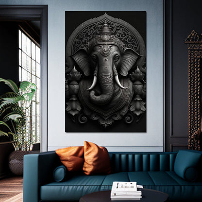 Ganesha's Might HinduOmDesigns Gallery Wrap / 20" x 30" Posters, Prints, & Visual Artwork hindu canvas wall art FT38ORUX