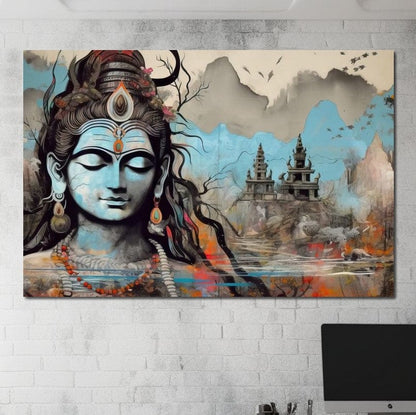 Shiva's Temple HinduOmDesigns Gallery Wrap / 30" x 20" Posters, Prints, & Visual Artwork hindu canvas wall art MTGDHZCL