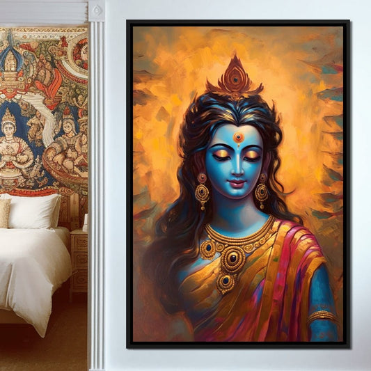 The Hindu Goddess HinduOmDesigns Black Floating Frame / 20" x 30" Posters, Prints, & Visual Artwork hindu canvas wall art KVBI37AO