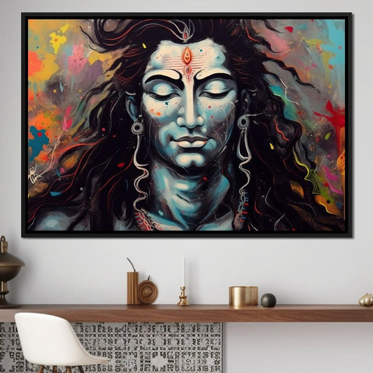 Eternal Shiva HinduOmDesigns Black Floating Frame / 30" x 20" Posters, Prints, & Visual Artwork hindu canvas wall art QFUG0BP0