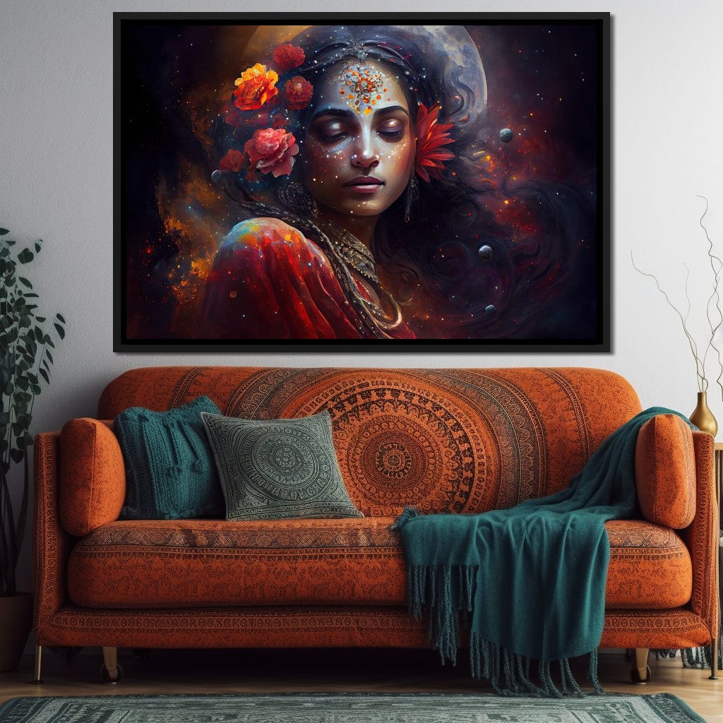 Radha Madhavi HinduOmDesigns Black Floating Frame / 30" x 20" Posters, Prints, & Visual Artwork hindu canvas wall art S3NJVT84