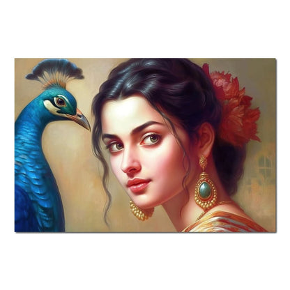 The Story of the Peacock Feather HinduOmDesigns Poster / 30" x 20" Posters, Prints, & Visual Artwork hindu canvas wall art X59AX488