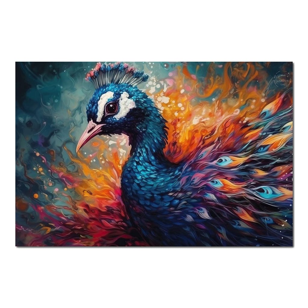 Vibrant Peacock HinduOmDesigns Poster / 20" x 30" Posters, Prints, & Visual Artwork hindu canvas wall art DLI2TDW9