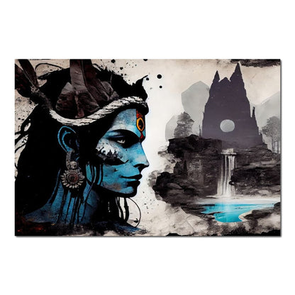 Shiva Waterfall HinduOmDesigns Poster / 30" x 20" Posters, Prints, & Visual Artwork hindu canvas wall art I709N4IY