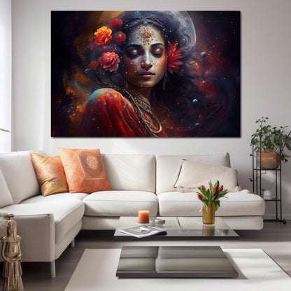 Radha Madhavi HinduOmDesigns Gallery Wrap / 30" x 20" Posters, Prints, & Visual Artwork hindu canvas wall art FLH84H29