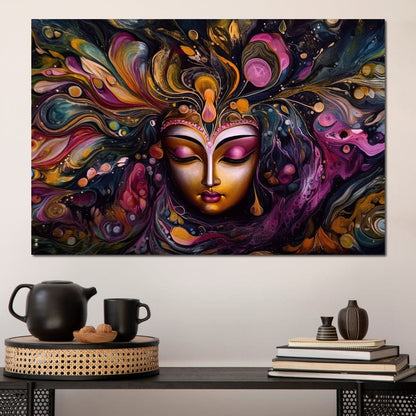 Sleepy Krishna HinduOmDesigns Gallery Wrap / 30" x 20" Posters, Prints, & Visual Artwork hindu canvas wall art 4CC1IMXF