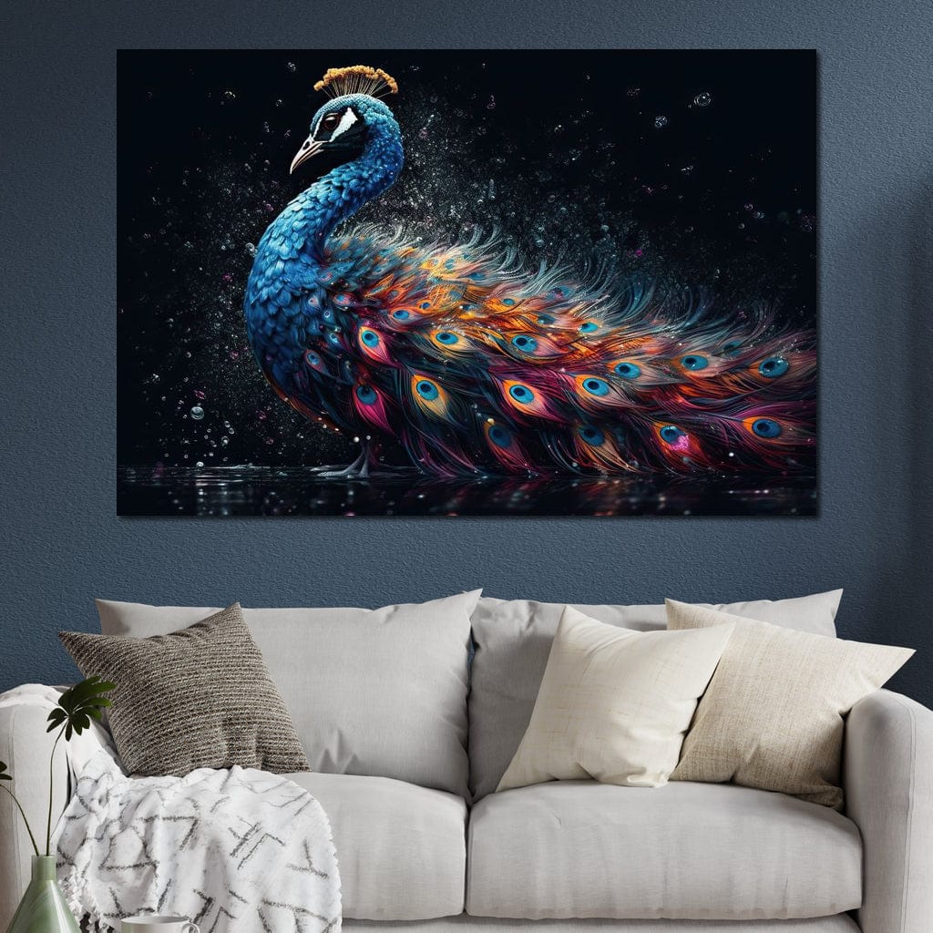 Peacock Elegance HinduOmDesigns Gallery Wrap / 30" x 20" Posters, Prints, & Visual Artwork hindu canvas wall art 8SLVCXGC