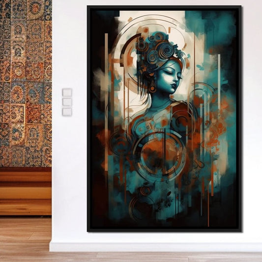 Hindu Goddess 9 HinduOmDesigns Black Floating Frame / 20" x 30" Posters, Prints, & Visual Artwork hindu canvas wall art D7VV0LQ6